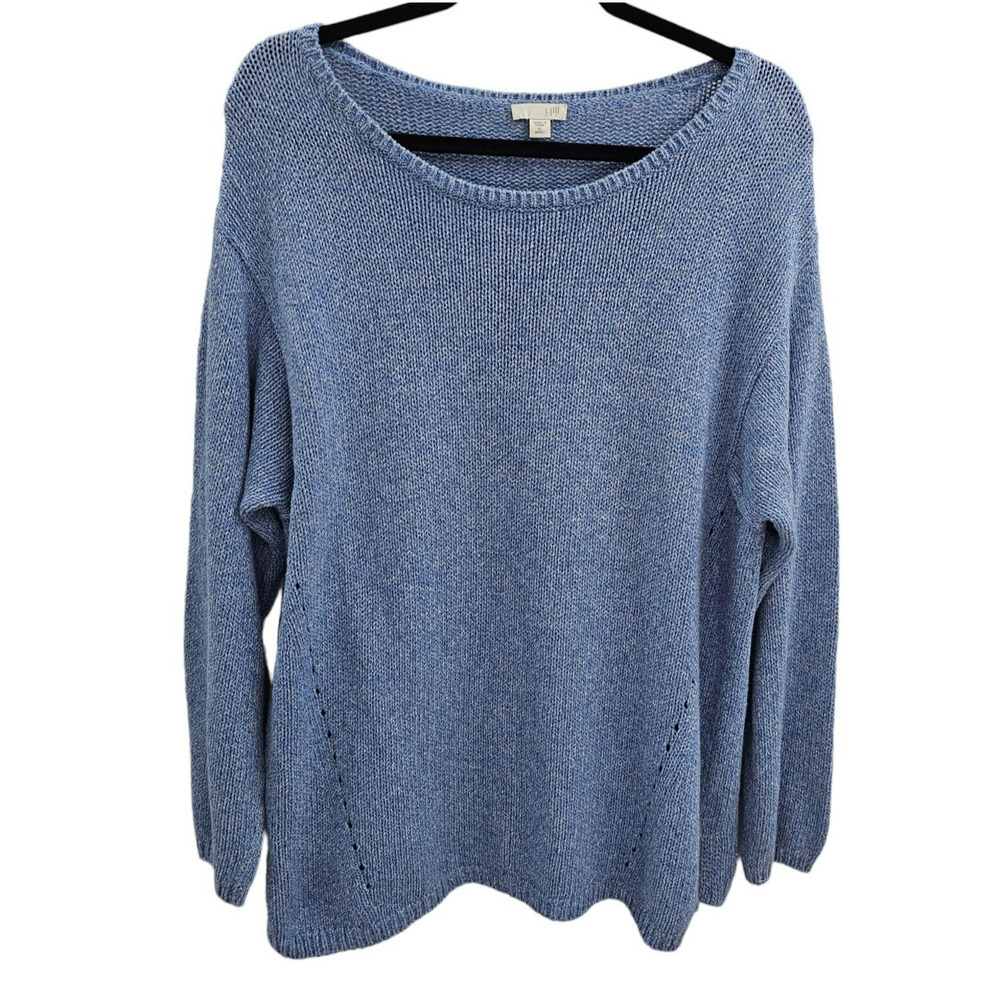 J. Jill Sweater Women's XL Missy Blue Cozy Comfy Basic Academia Classic Pullover